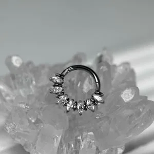 Кольцо-кликер с кристаллами Swarovski