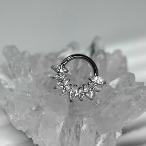 Кольцо-кликер с кристаллами Swarovski