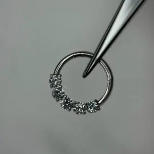 Кольцо-кликер с кристаллами Swarovski торцевые кристаллы