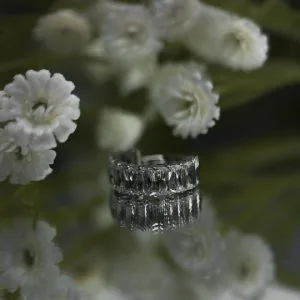 Кольцо-кликер с кристаллами Swarovski двойной ряд 10мм