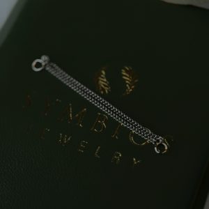 Двойная цепочка в белом золоте