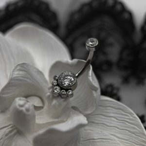 Украшение в пупок с кристаллами Swarovski