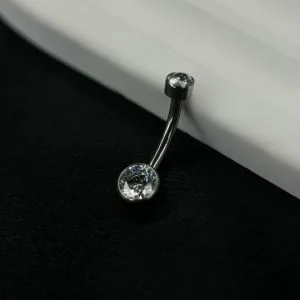 Украшение в пупок с кристаллами Swarovski фиолетовая капля