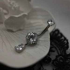 Украшение в пупок с кристаллами Swarovski роскошный кластер