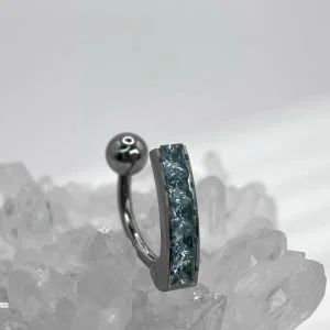 Украшение в пупок с кристаллами Swarovski синий кристалл