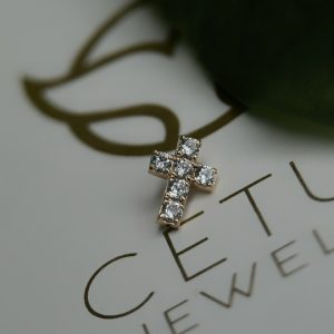 Накрутка Stone Cross из розового золота