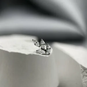 Накрутка с кристаллами Swarovski маркиз с оправой