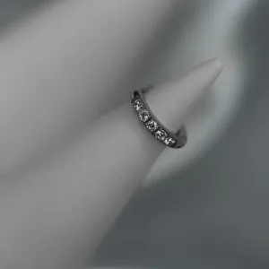 Титановое кольцо-кликер с кристаллами Swarovski дорожка по внешней грани