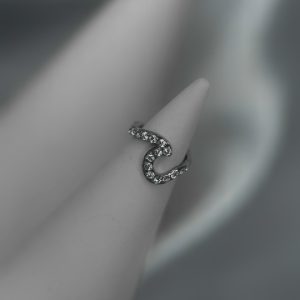 Титановое кольцо-кликер с кристаллами Swarovski