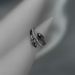 Титановое кольцо-кликер с кристаллами Swarovski