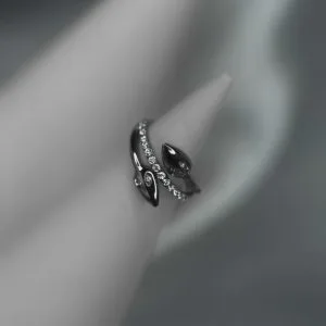 Титановое кольцо-кликер с кристаллами Swarovski кристаллы по боковой грани