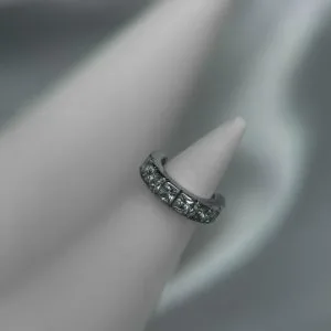 Титановое кольцо-кликер с кристаллами Swarovski сплошная инкрустация