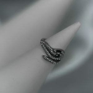 Титановое кольцо-кликер с кристаллами Swarovski