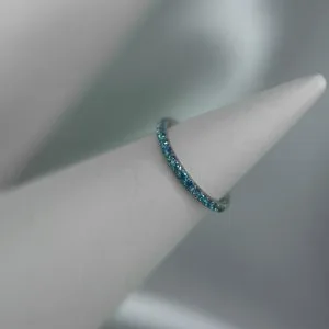Титановое кольцо-кликер с кристаллами Swarovski в голубом оттенке