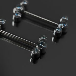 Штанги для сосков из титана с кристаллами Swarovski