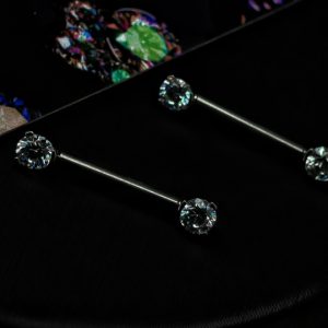 Штанги для сосков из титана с кристаллами Swarovski
