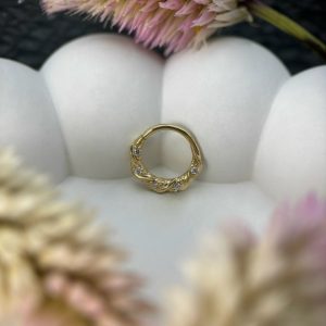 Кольцо-кликер Una в лимонном золоте