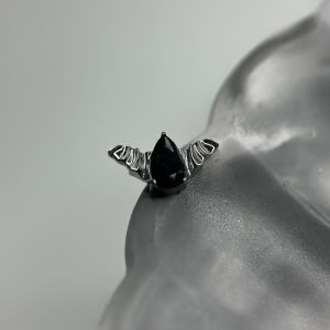 Накрутка Black stone с чёрным кристаллом Swarovski