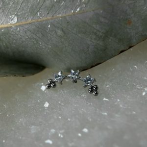 Приум с кристаллами Swarovski изогнутый приум