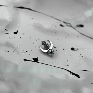 Накрутка с кристаллами Swarovski полумесяц лунница